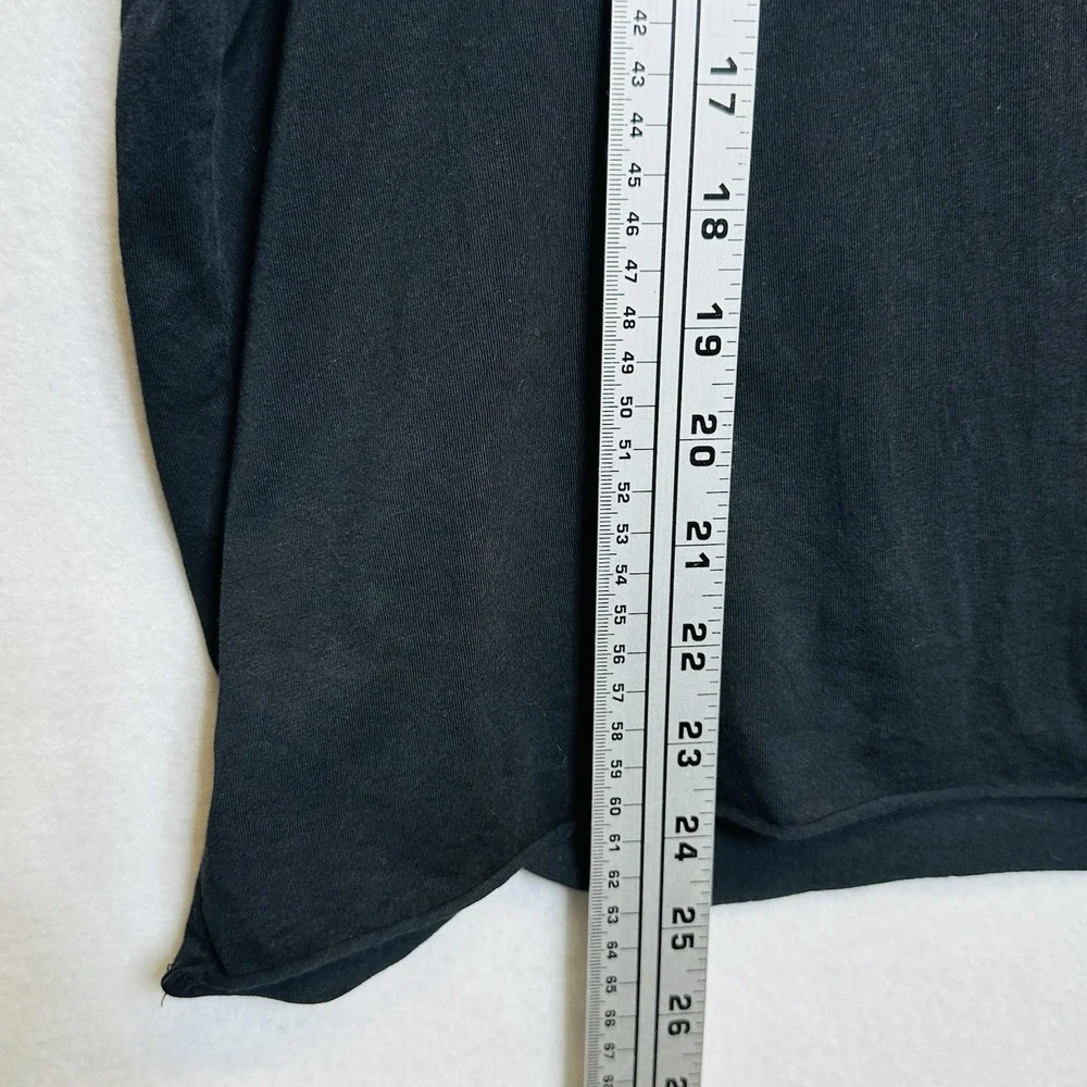 Planet by Lauren G Tee Boxy Black Pima Cotton Top One Size Fit All Peru Relaxed - Picture 5 of 8